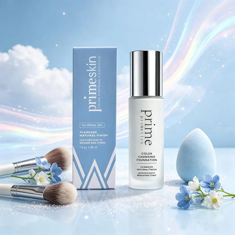 Prime Prometics Color Changing Foundation 30ml Tone Matching Liquid Makeup Flawless Natural Finish Waterproof Face Base Cream