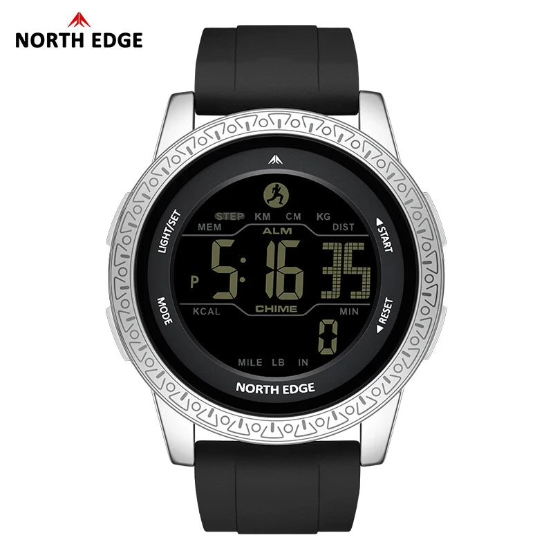 NORTH EDGE APOLLO Luxury Men Women Digital Watch Waterproof 50M Sports Watches Dual Time Pedometer Alarm Clock Couple's Watches