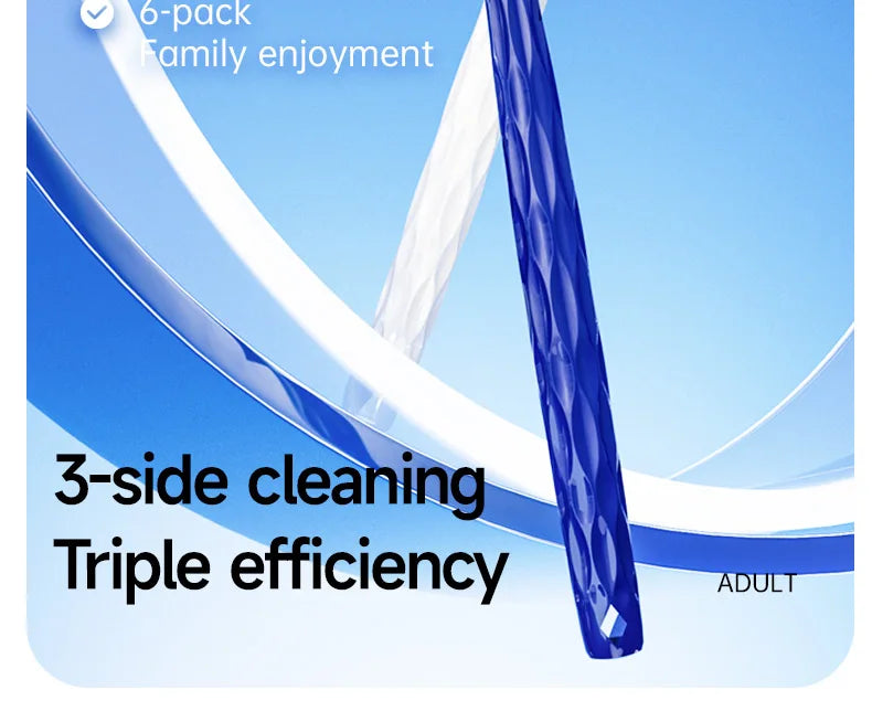3D Manual Toothbrush 6pcs Three sided U-shaped Soft Toothbrush for Comprehensive Oral Cleaning for Adults, Men and Women, Couple