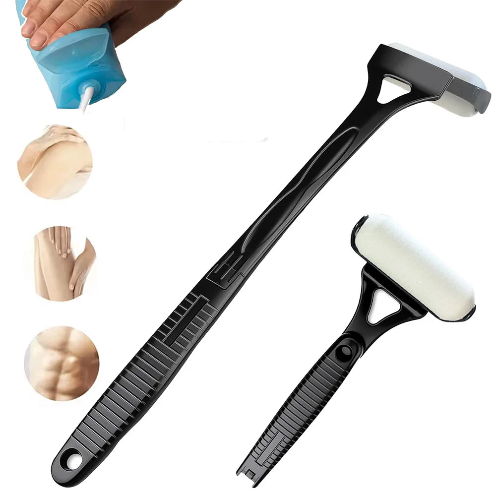 Lotion Applicator Self Sunscreen Tanning Back Applicator Stick Portable Long Handle Foldable With Two Replacement Heads