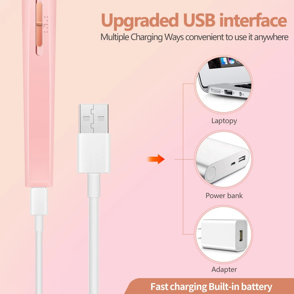 Portable Electric Nail Drill Machine USB Rechargeable Manicure Set for Nail Salon Exfoliation & Polishing for Home Salon