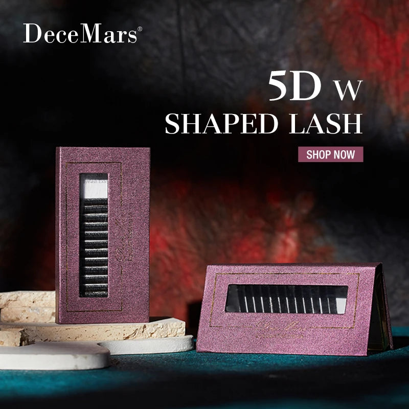 DeceMars 5D - W Shaped Eyelash Extension (12line/Tray) for Makeup
