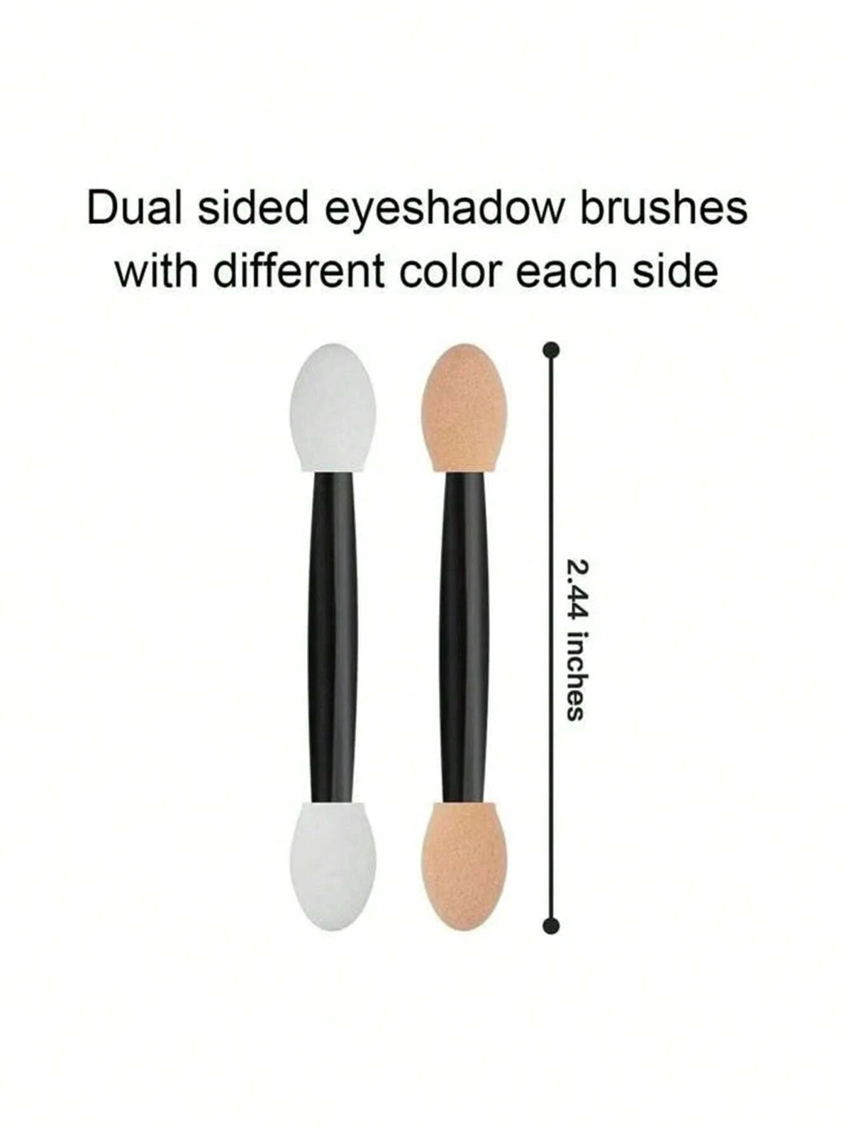 100/200Pcs Double-Headed Eyeshadow Brush, Disposable Dual Sided Eyeshadow Brush Double Ended Sponge Applicator Oval Tipped