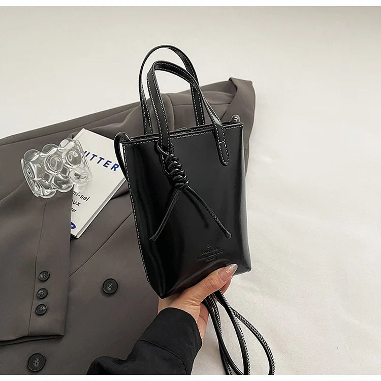 PU Leather Mini Crossbody Bag for Women 2025 New Korean Fashion Luxury Shoulder Bags Female Simple Retro Handbags and Purses