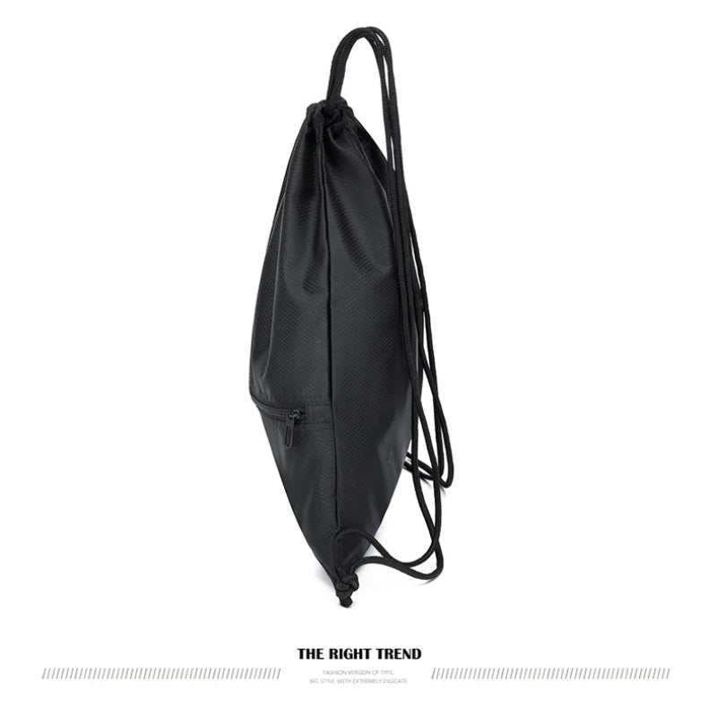 Lightweight Drawstring Backpack for Men and Women Sports Fitness Backpack Outdoor Leisure Backpack Zipper Bag