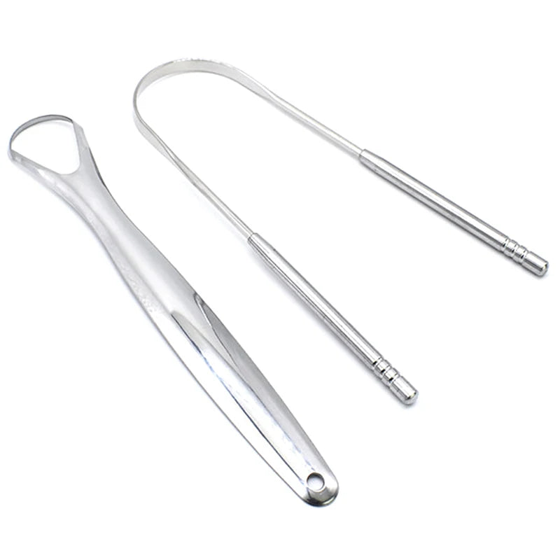 1/2Pcs Tongue Scraper Stainless Steel Tongue Cleaner Oral Care Hygiene Scraper Dental Oral Care Hygiene Health Care Tool