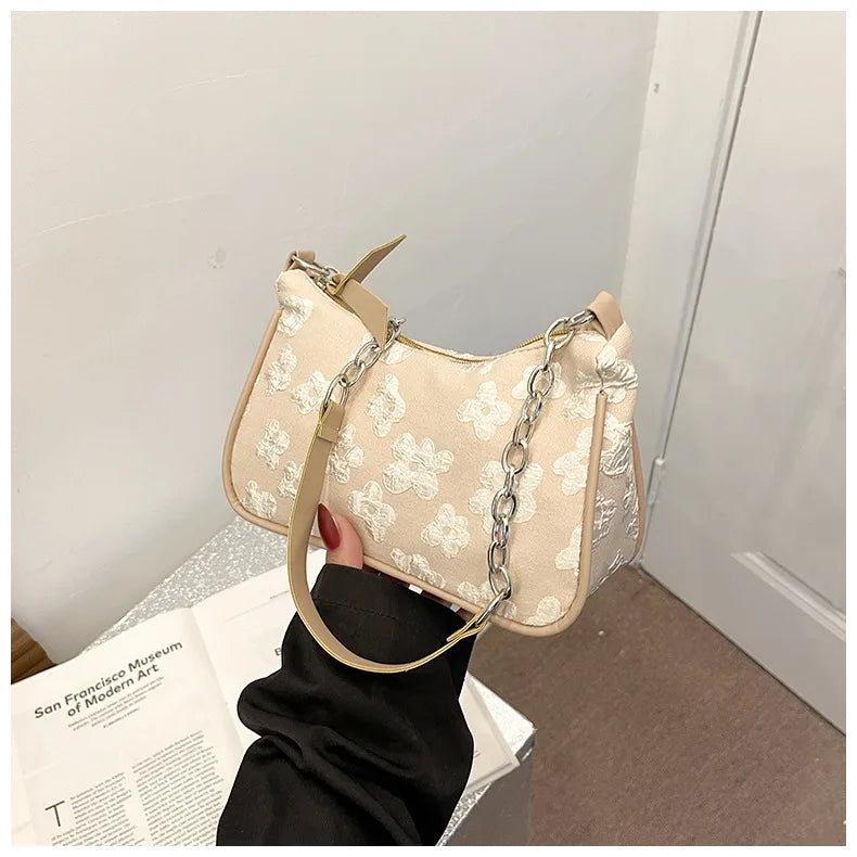 Fashion Felt Shoulder Bags for Women Small Casual Underarm Bag Female Hand Crossbody Bags for Women