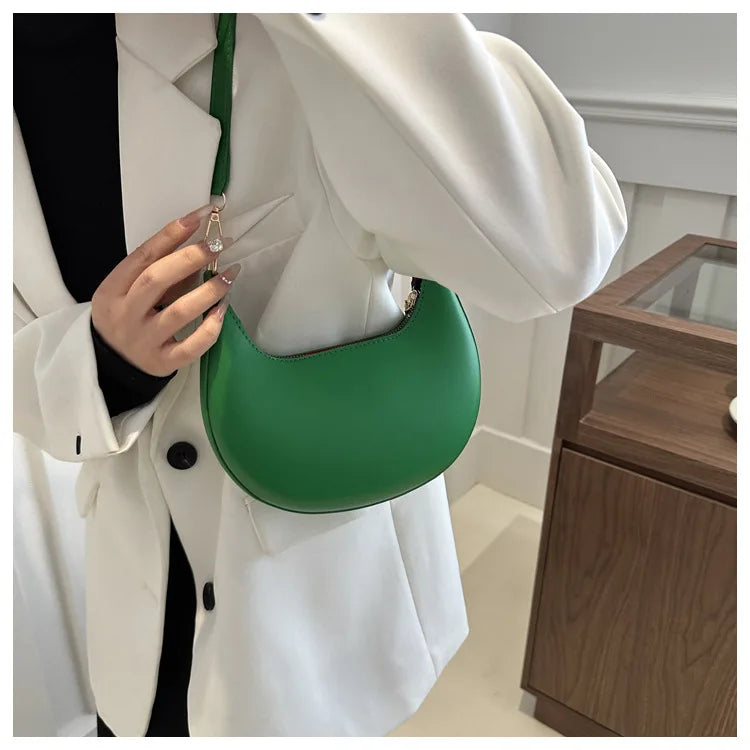 New Fashionable High-end Moon-shaped Baseball Bag Showing Luxury Women's Single Shoulder Bag Elegant lady Handbags bolso mujer