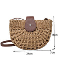 Summer Straw Bag For Women Fashion Semicircle Crossbody Bags Rattan Handmade Messenger Handbag Travel Beach Bags Tote
