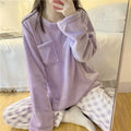 CHUANGERM Women's Casual Winter Fleece Pajamas Set, Thick Warm Soft Plaid Top And Pants Home Suit Pyjamas