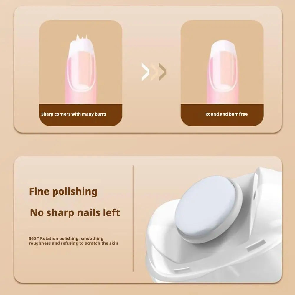 2 IN 1 Electric Nail Trimmer With LED Light Automatic Nail Grinder Trimmer For Baby Adult Mini Manicure Tools Nail Care