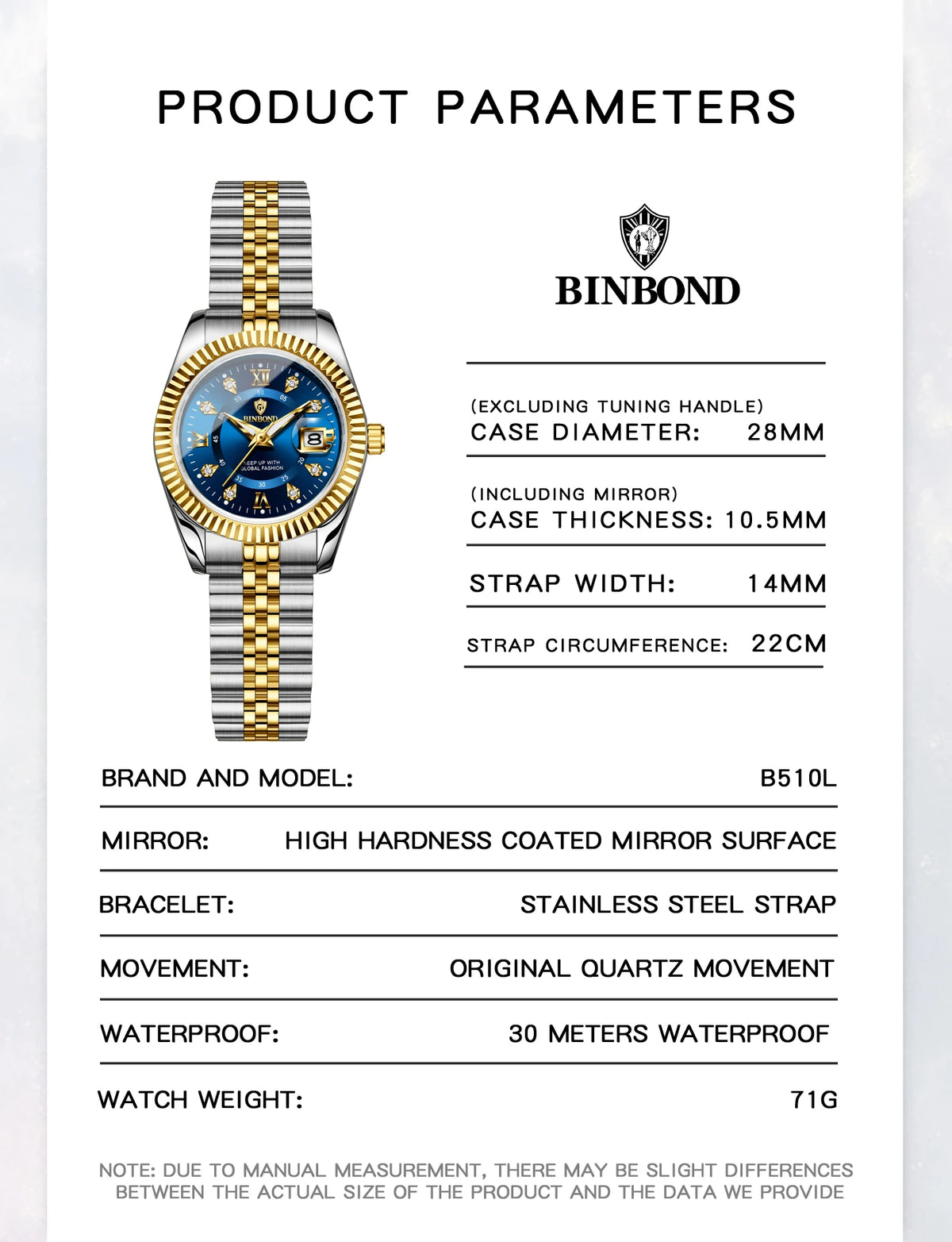 BINBOND Quartz Watches For Women Luminous Waterproof Stainless Steel Ladies Watch Montre Femme Luxe De Marque Reloj With Box
