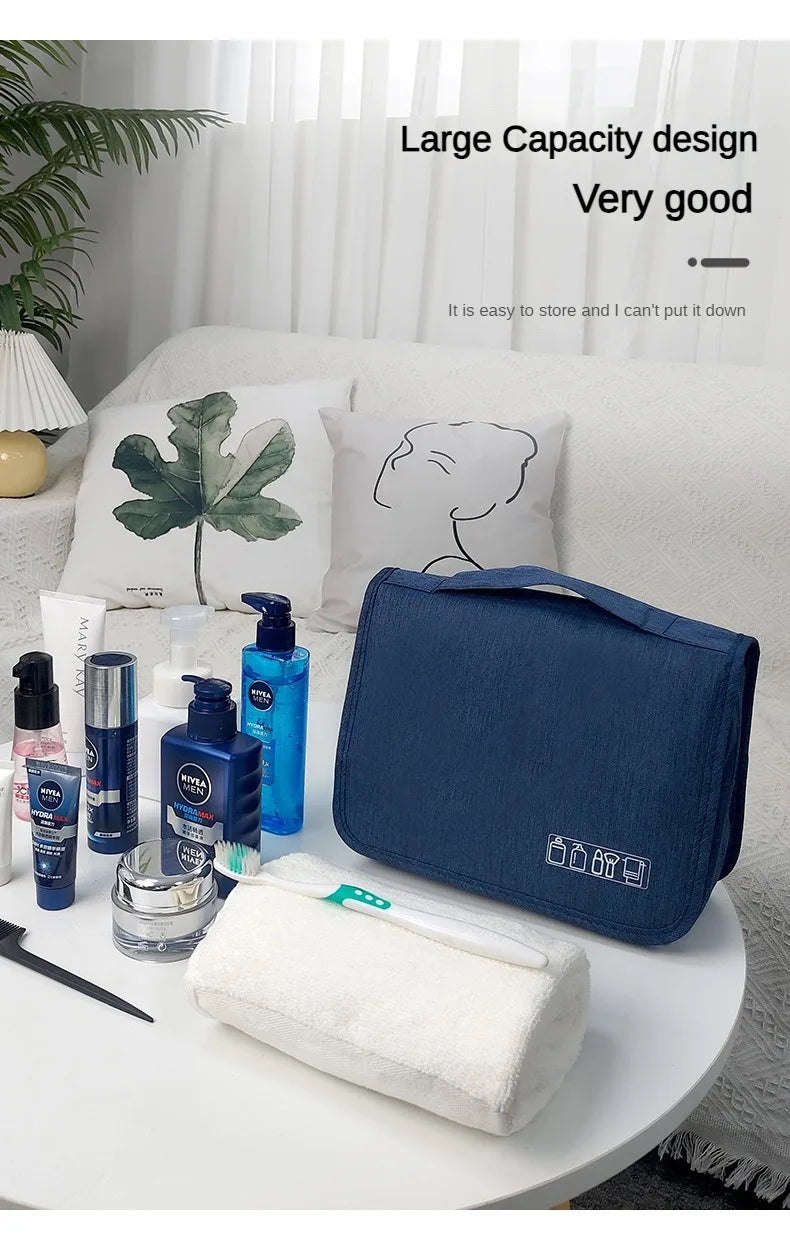 Travel Waterproof Cationic Hook Toiletry Bag Home Bathroom Makeup Product Storage Hanging Bag Beauty Organizing Bag