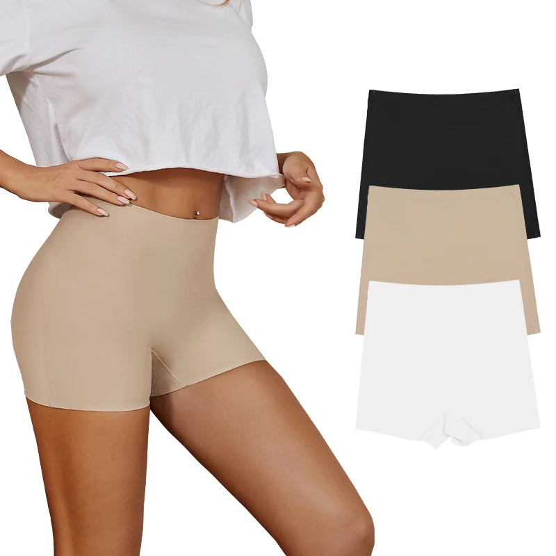 Hot Sale Seamless Ice Silk Solid Biker Shorts Boxer Short Leggings Sports Yoga Pants Seamless Women Shorts Panties