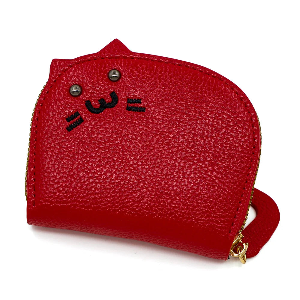 Women's Wallets New Cartoon Cat Compact Kawaii Cute Fashionable Trendy Small Card Bags Portable Large Capacity Coin Purses Girl