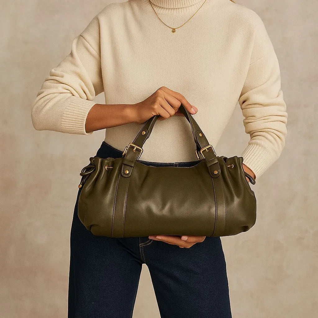 Women's Simple Crossbody Bag Elegant And Versatile Boston Style Work Interior Polyester Soft Handbag