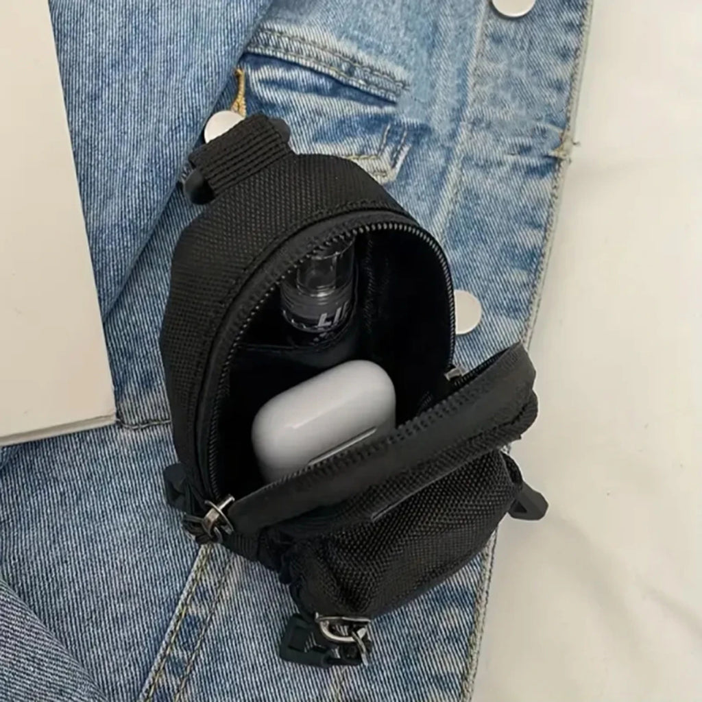 Mini Coin Purses Men Women Couples Crossbody Bag Portable Wallets Earphone Key Shoulder Bags Hip Hop Casual All-match Newest