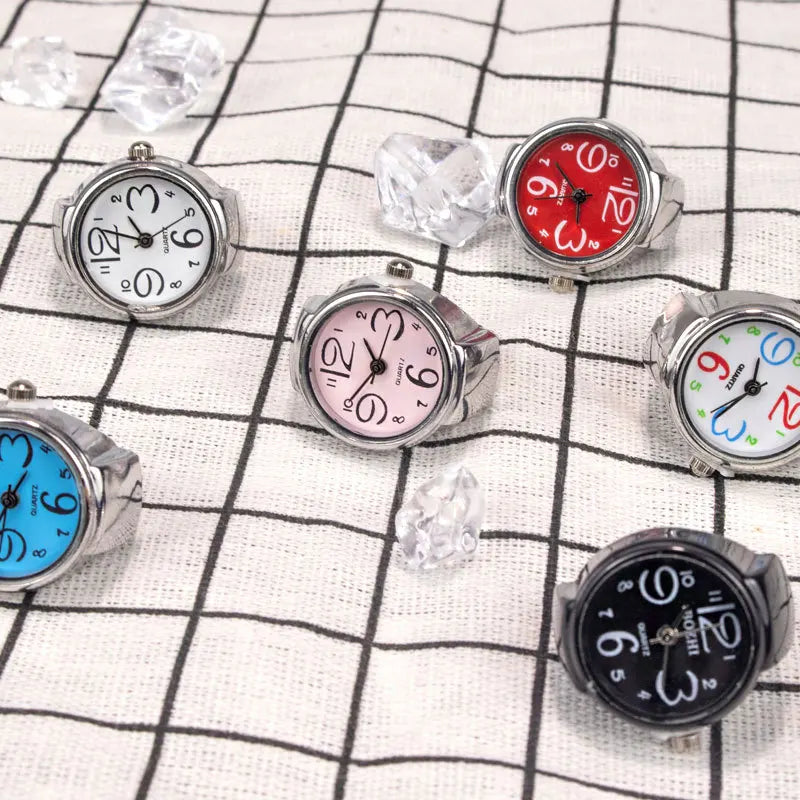 New Ring Watch Hot Selling Creative Circular Dial Alloy Shell Finger Couple Men And Women