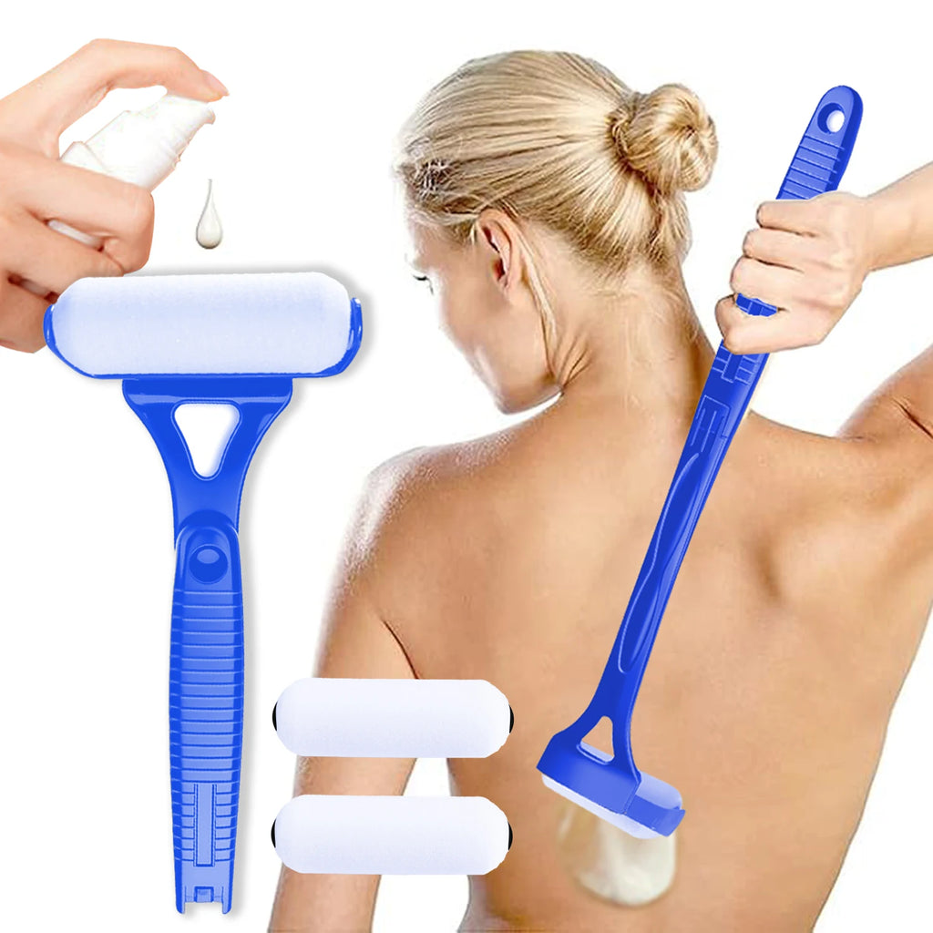 Lotion Applicator Self Sunscreen Tanning Back Applicator Stick Portable Long Handle Foldable With Two Replacement Heads