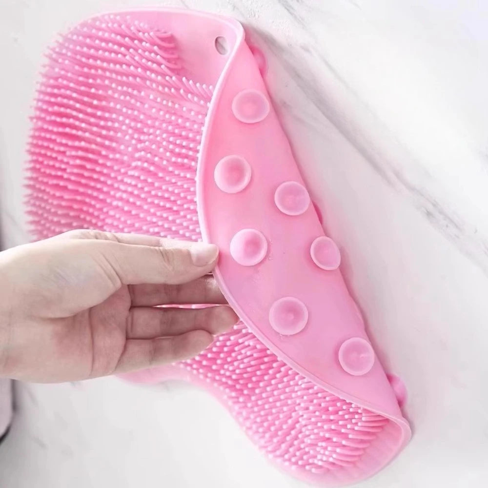 Shower Foot Scrubber Mat Back Washer Exfoliating Bath Wash Pad Wall Mounted Slip Suction Cups for Use in Cleaner Men and Women
