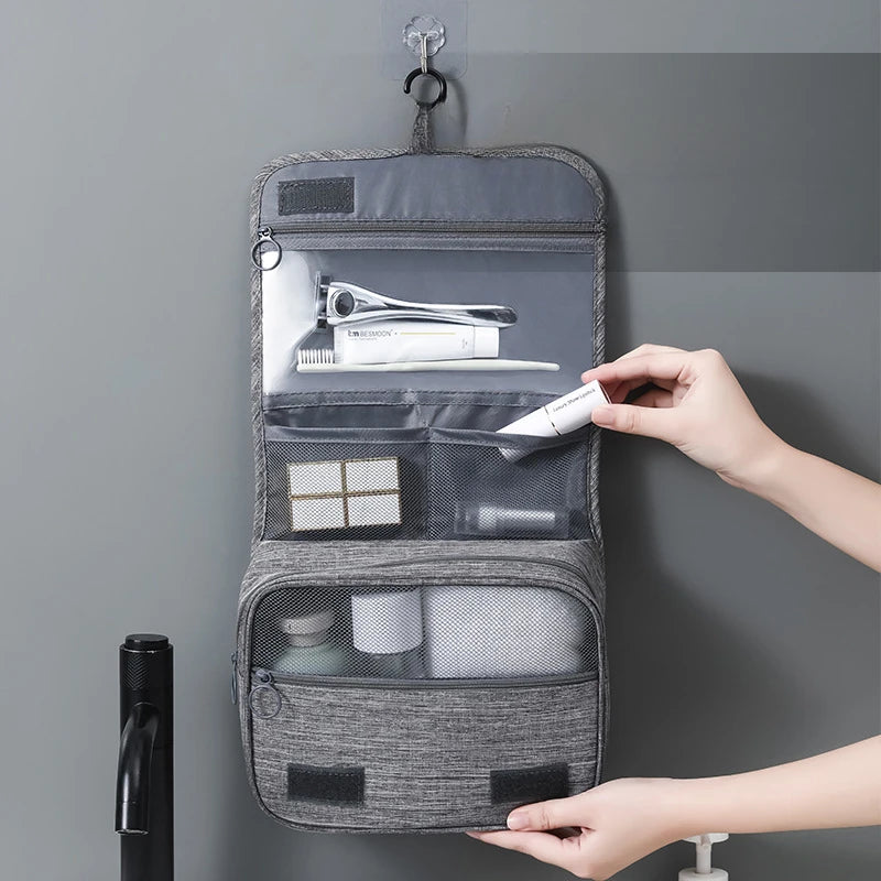 Travel Waterproof Cationic Hook Toiletry Bag Home Bathroom Makeup Product Storage Hanging Bag Beauty Organizing Bag