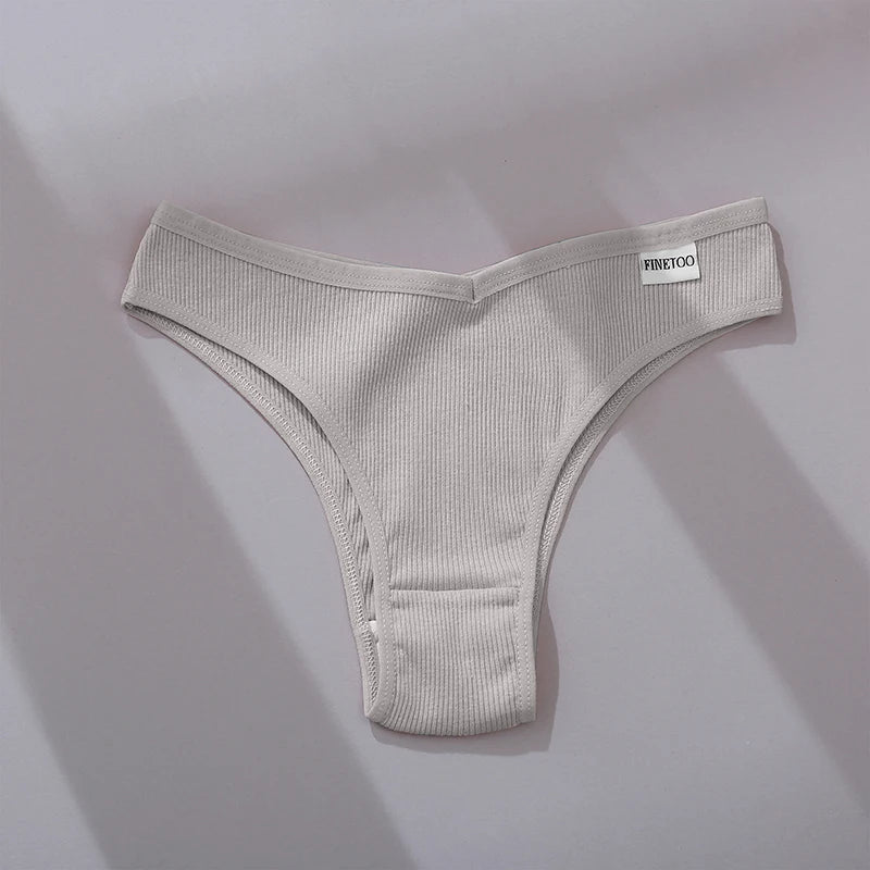 5Pcs/Set Women Cotton Brazilian Panties V Waist Female Underwear Comfortable Underwear Low Rise T-Back Bikini Girls Lingerie New