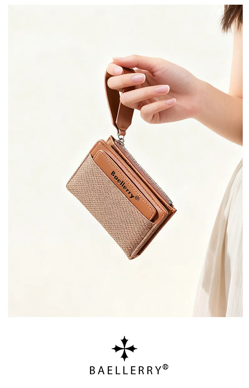 Baellerry Fashion Zipper Wallets Buckle Coin Purse Hand Women's Short Wallet Bifold Multi-slot Card Holder