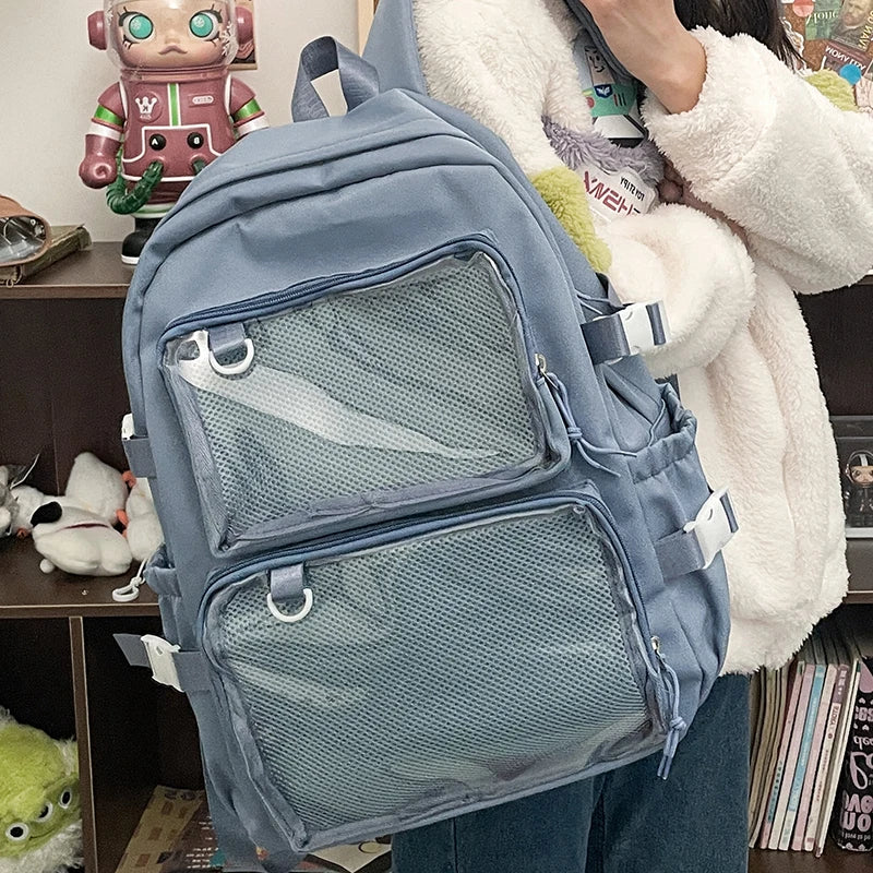 Japanese Style Transparent Ita Bag for Girls Comic Cons Large Capacity Women Backpack Fashion School Bags for College Student JK