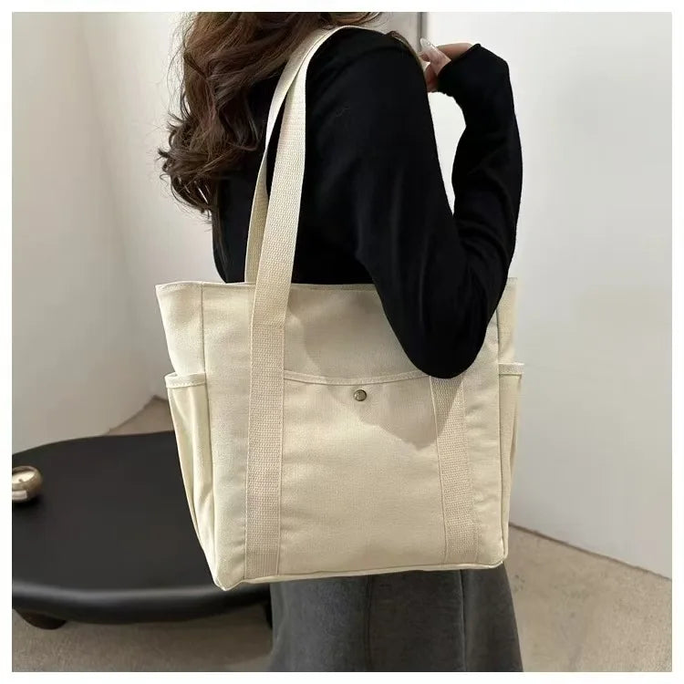 Large-capacity Canvas Tote Canvas Bag Goes to Work, Goes out, High-value Commuting Versatile Literary and Artistic Student Wear