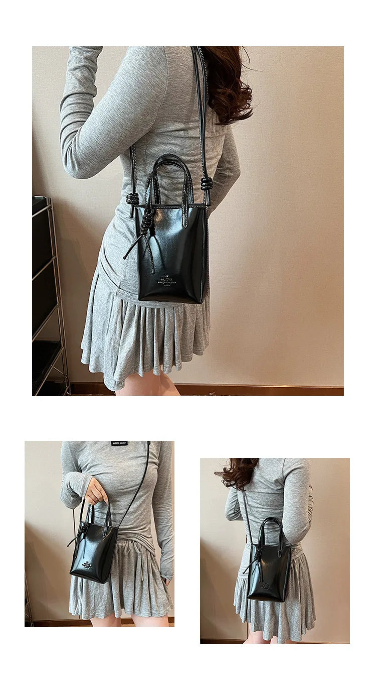 PU Leather Mini Crossbody Bag for Women 2025 New Korean Fashion Luxury Shoulder Bags Female Simple Retro Handbags and Purses