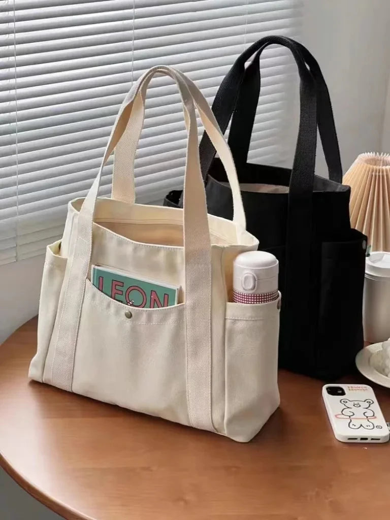 Versatile Forest Style Women'S Canvas Shoulder Bag Large Capacity Book Storage Student Bag For Classroom Travel Daily Use Durabl