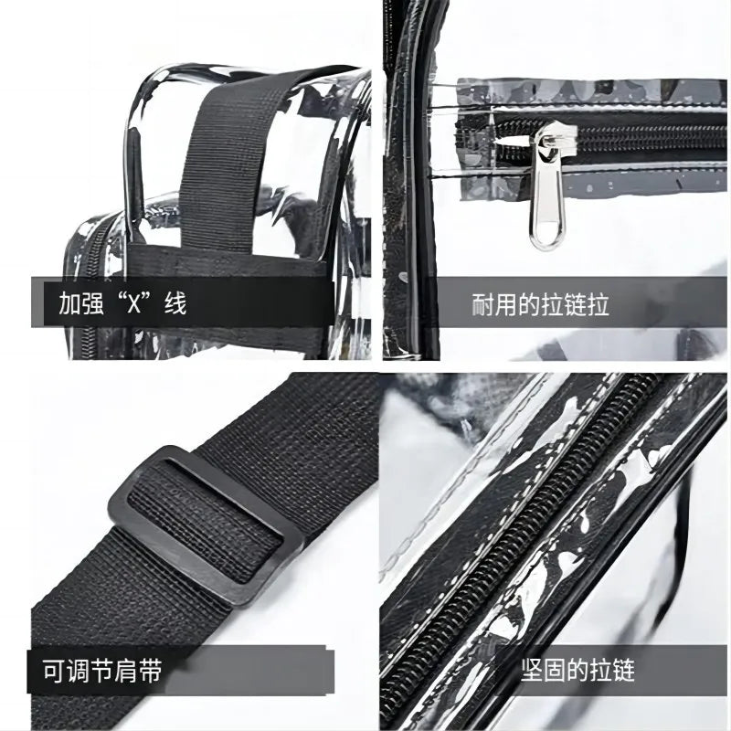 2026 Women Transparent PVC Crossbody Bag Waterproof Light Mesh Strap Fits Phone 9.7 Inch iPad Umbrella