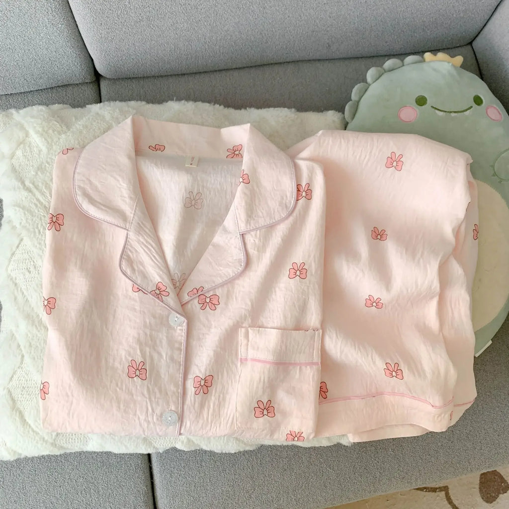 Spring/Autumn New Arrivals: Cloud-Print Cotton Long-Sleeved Pyjama Set for Women Adorable Sweetheart Style Nightwear Homewear