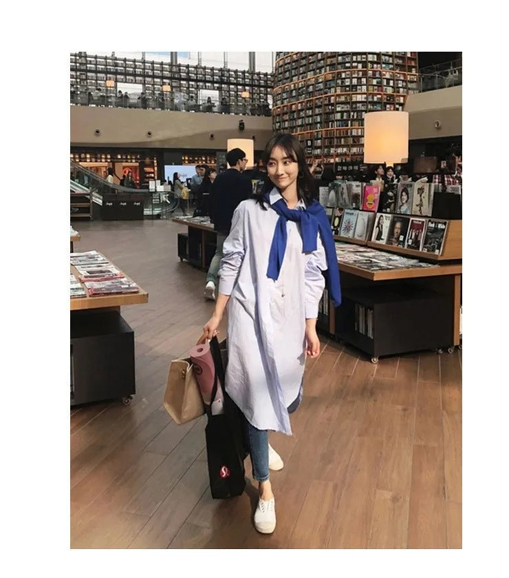 Women's Handbag Professional Commuter Stripe Simple Shoulder Large Bag Large Capacity Canvas Bag