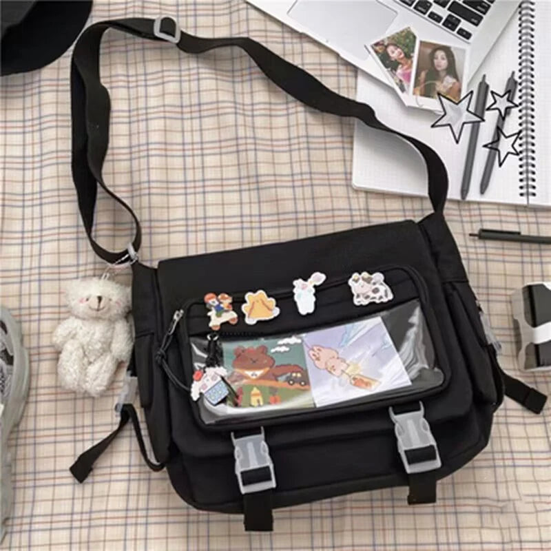 Japanese Style Kawaii Itabag for Dolls Large Handbags New Nylon School Bags for Teenage Girls Tote Shoulder Bag JK Crossbody Bag