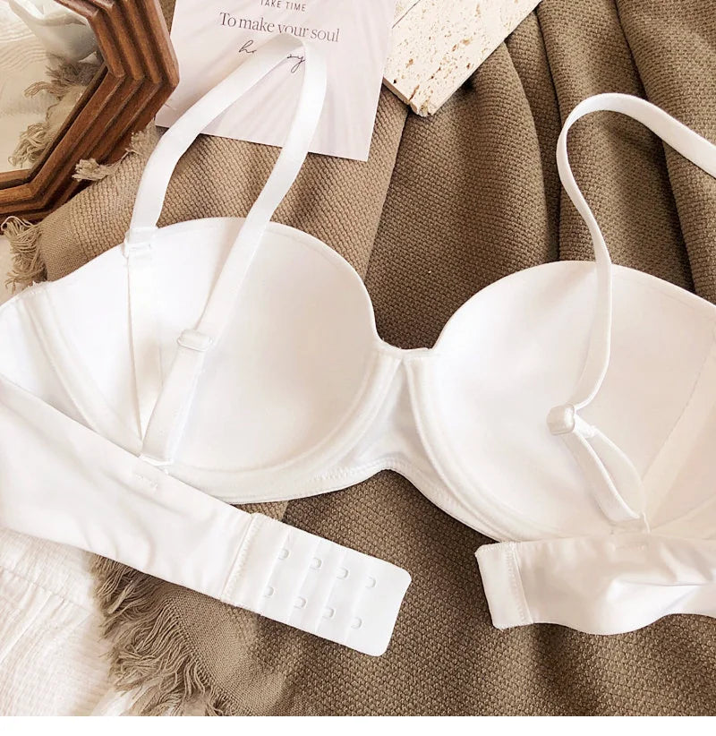 1/2 Cup Seamless Bras For Women Underwear Push Up Bra Bralette Comfort Soft Invisible Brassiere Non-Wire Simple Sexy Lingerie Pu