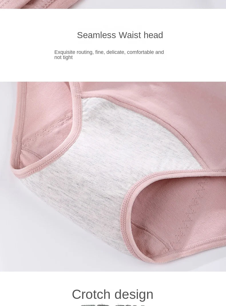 3PCS/set Women's menstrual briefs large flow postpartum water absorption leakproof briefs women's pure cotton menstrual briefs