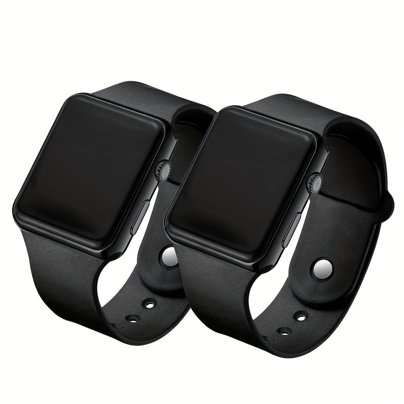 2pcs Couples Watch LED Display Electronic Watch Sports Silicone Digital Wrist Watch For Women Men Valentines Gift For Her Him