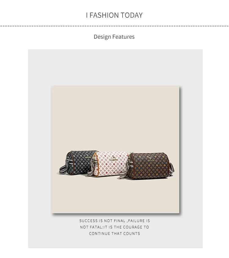 Women's Bag New Alphabet Print Shoulder Bag Fashion Retro Pillow Bag High-End Crossbody Bag Trendy