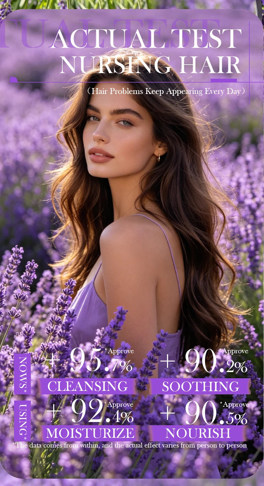 Lavender Shampoo Oil Control Refreshing Hair Smooth Oily Scalp Solution No Silicone Oil