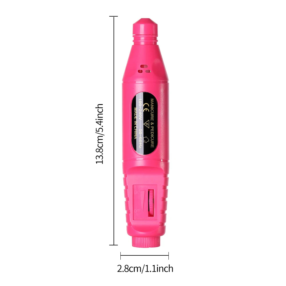 6 In 1 Electric Nail Drill Set Portable Nail Grooming Tool Includes Drill Bits Power Cord Suitable for Nail Filing and Buffing