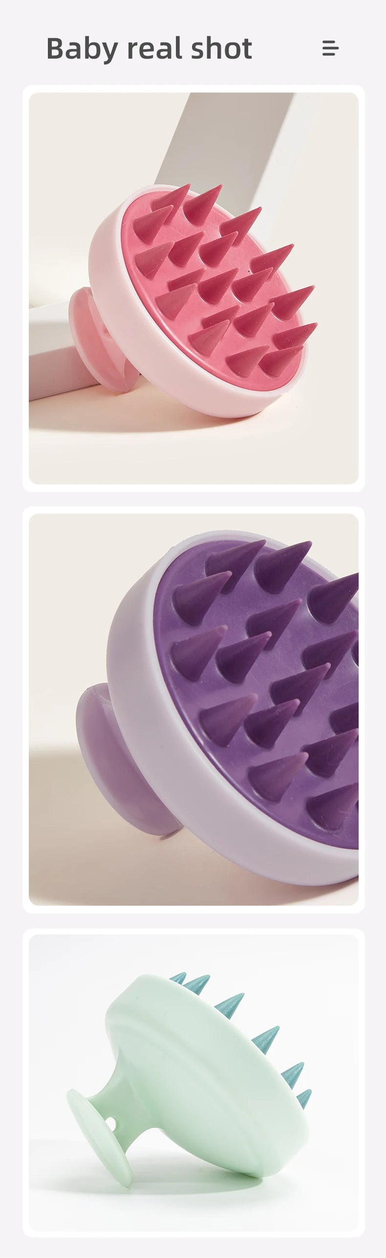 Silicone Shampoo Scalp Hair Massager Head Body Scalp Massage Brush Scalp Massage Brush Comb Magic Handle Brush Spa Massage Brush