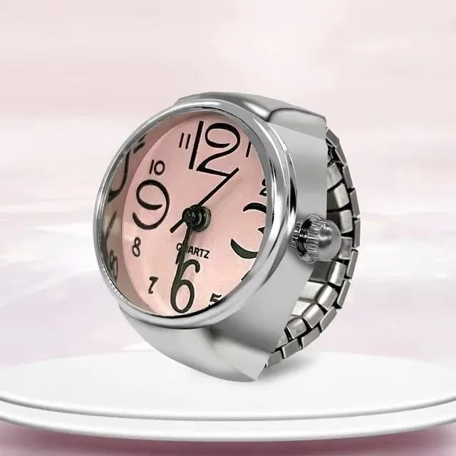 Ring Watch New Hot Selling Creative Alloy Shell Finger Circular Dial Couple Men And Women