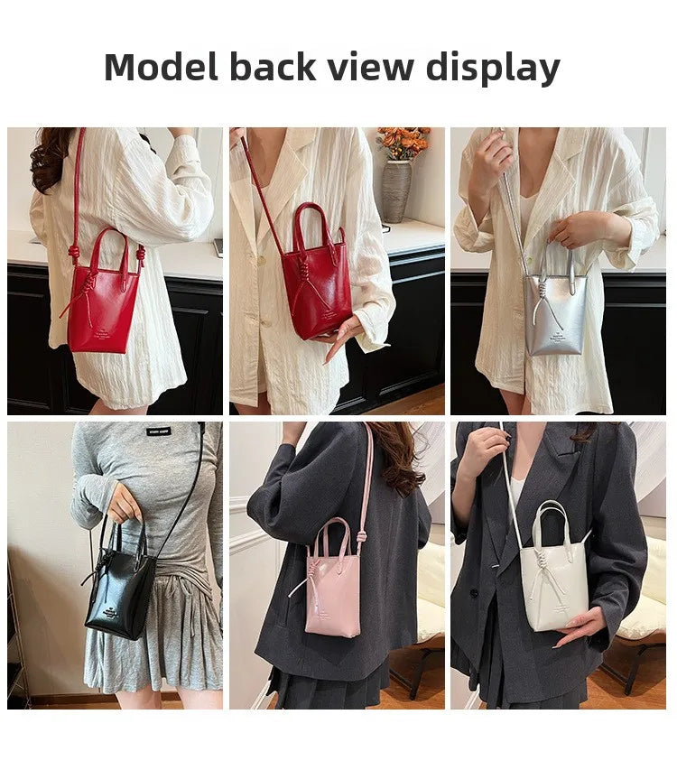 PU Leather Mini Crossbody Bag for Women 2025 New Korean Fashion Luxury Shoulder Bags Female Simple Retro Handbags and Purses