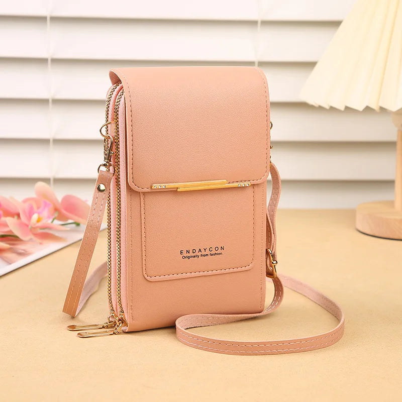 Homefish Women Touchscreen PU Leather Crossbody Mobile Phone Bag Multi Card Holder Mini Wallet For Daily Travel Outdoor Use