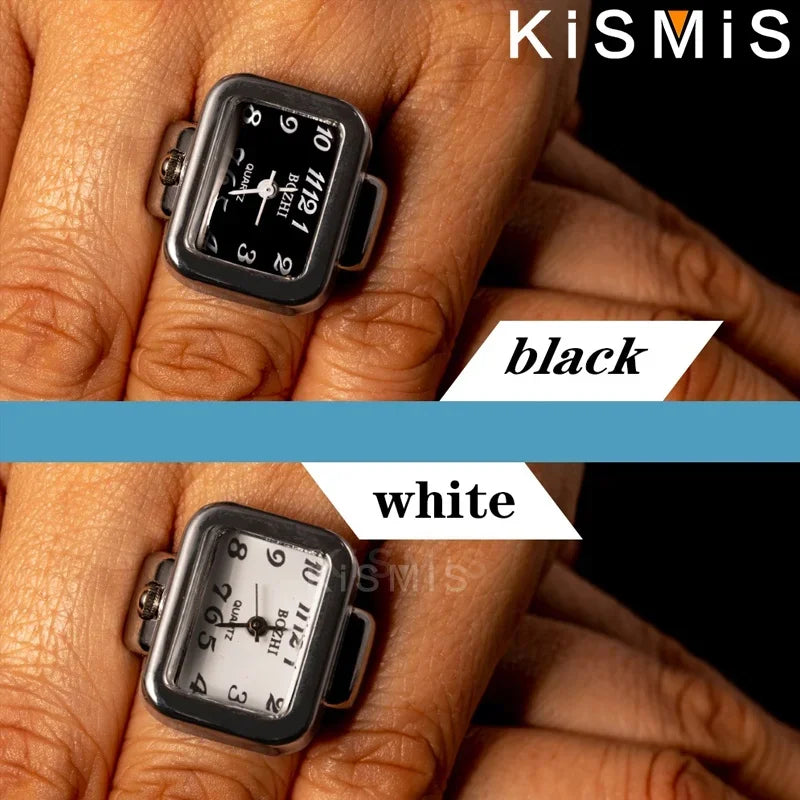 KISMIS Creative Ring Watch, Alloy Shell Finger Circular Dial Couple Watch for Men & Women, New Hot Selling
