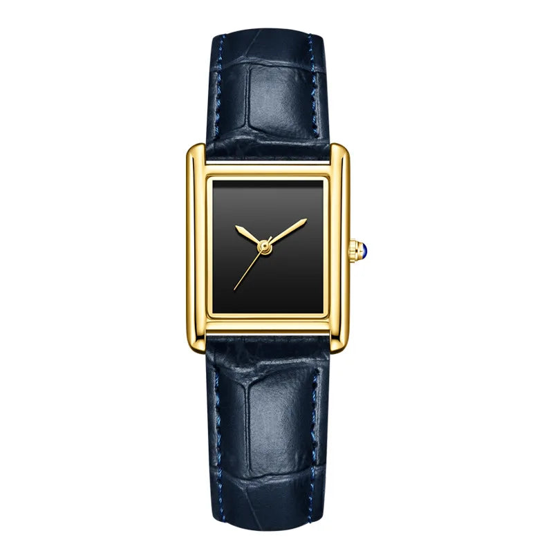 Brand Men's and Women's Watch Business Simple Square Student Leather Watches Waterproof Couple Fashion Quartz Wristwatches