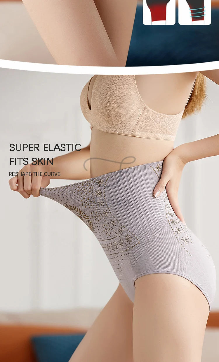 Flarixa Seamless High Waist Postpartum Panties Women's Abdomen Hip Lift Briefs Body Shaping Pants Plus Size Breathable Underwear