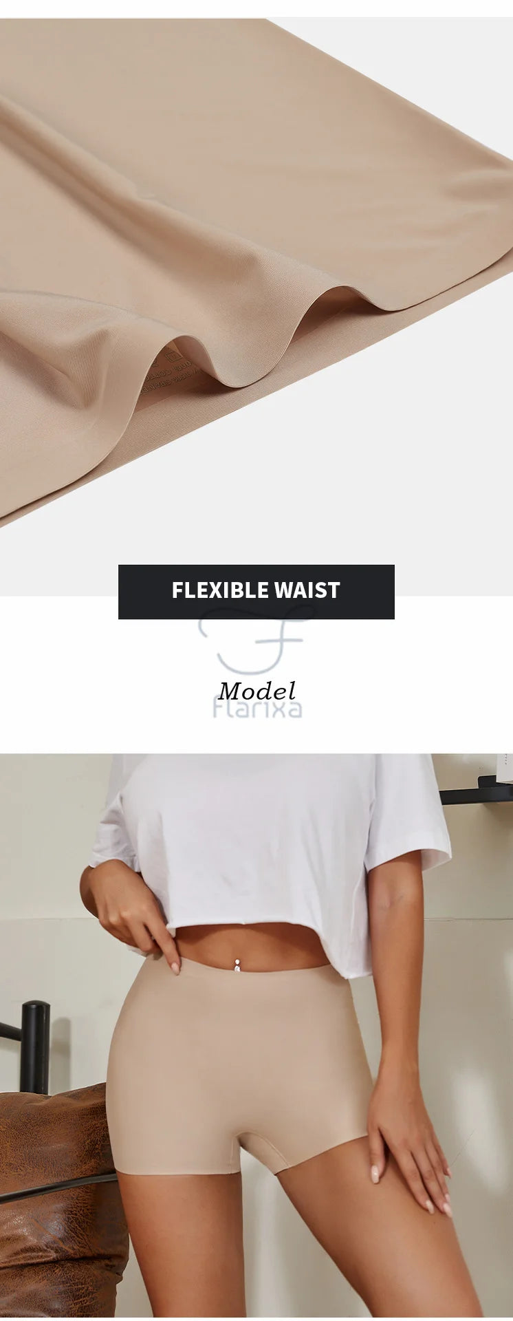 Flarixa Safety Pants High Waist Women's Shorts Under The Skirt Ice Silk Seamless Panties Breathable Boxer Briefs Cycling Shorts
