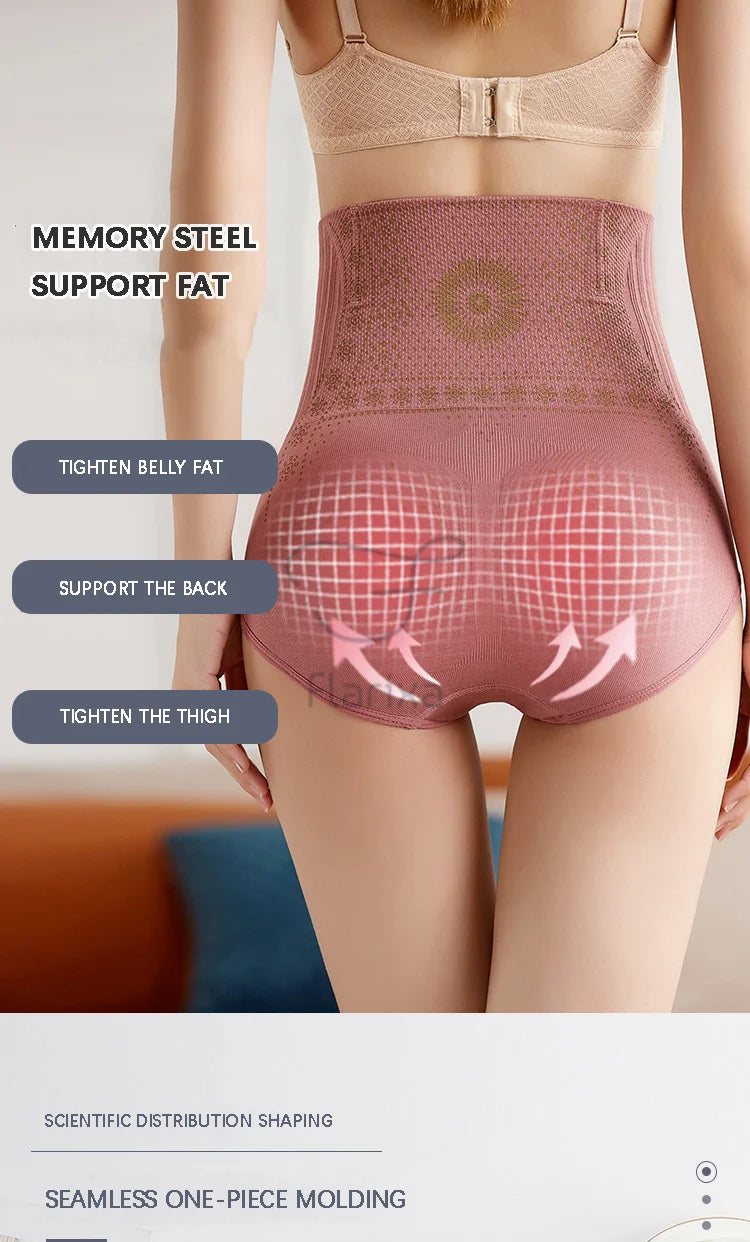 Flarixa Seamless High Waist Postpartum Panties Women's Abdomen Hip Lift Briefs Body Shaping Pants Plus Size Breathable Underwear